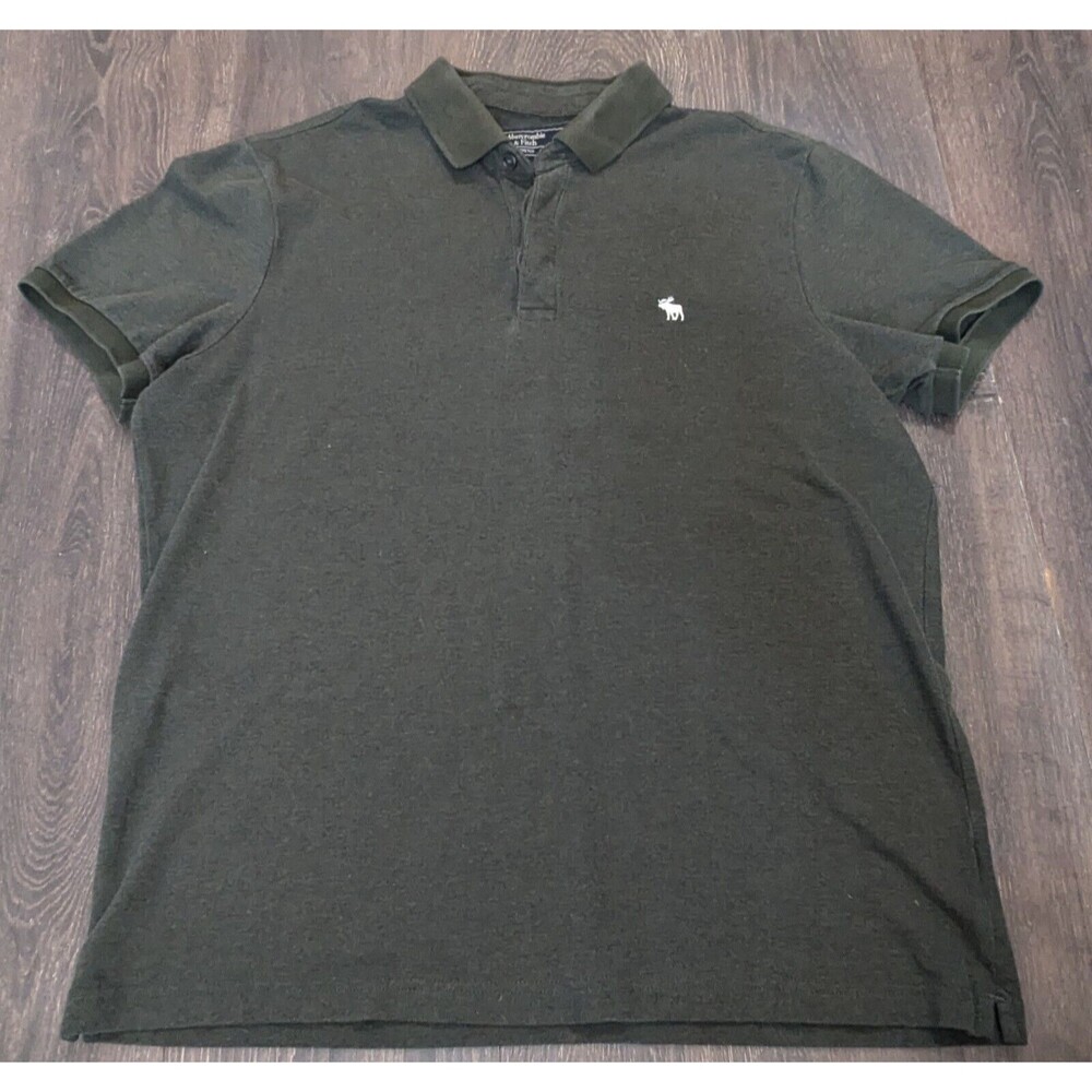 Abercrombie & Fitch Polo Shirt Men Size Extra Large Green Embroidered Logo (431)